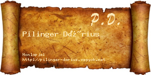 Pilinger Dárius névjegykártya